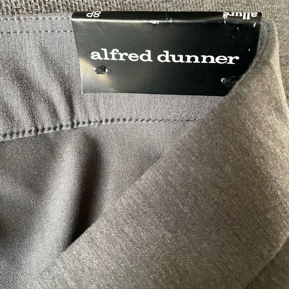 Alfred Dunner Allure Pants Gray Slimming Stretch Trousers Modern Fit Women's 8 P - Picture 8 of 11